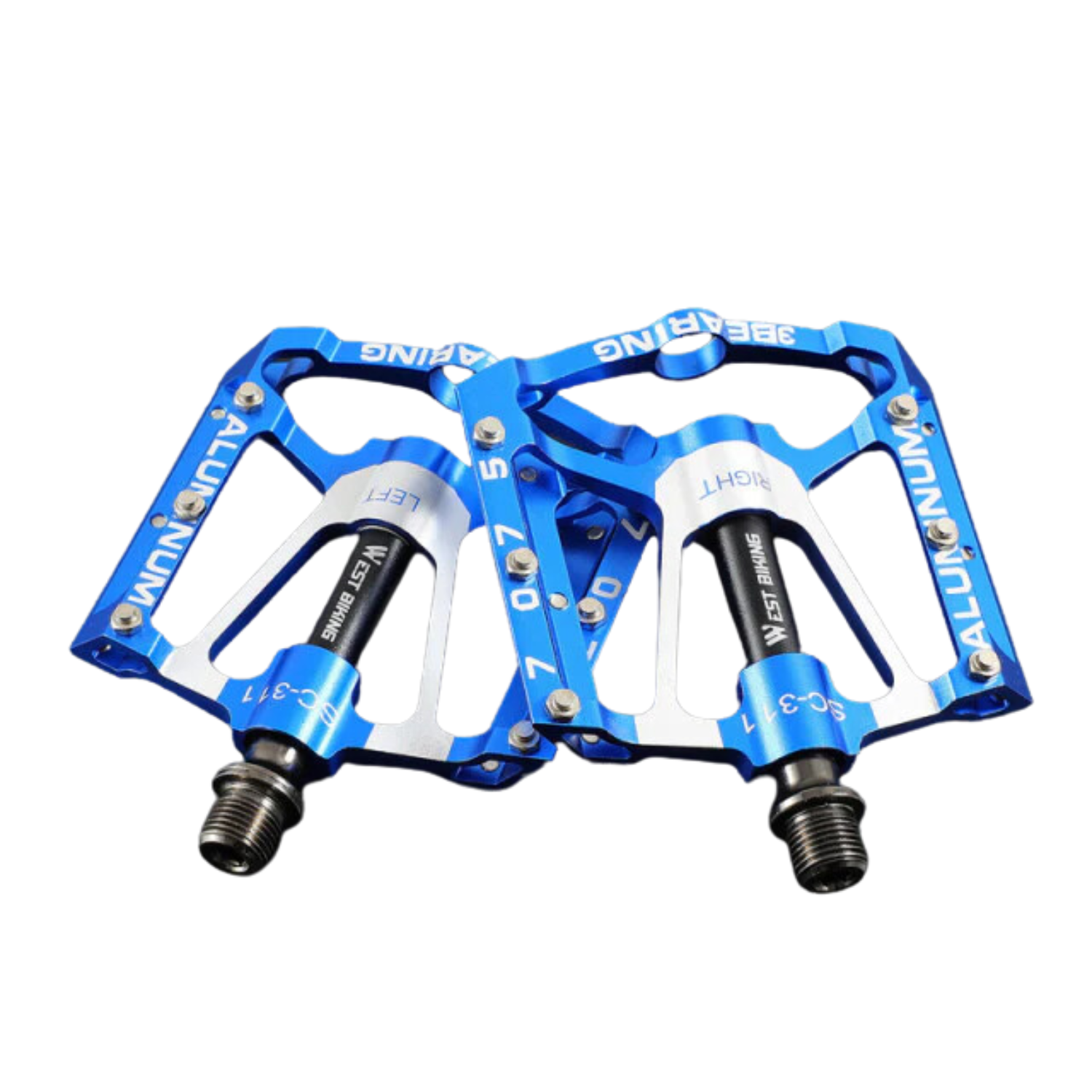 sms pedale West Biking 3-Bearing Bicycle Pedals Anti-Slip Blue