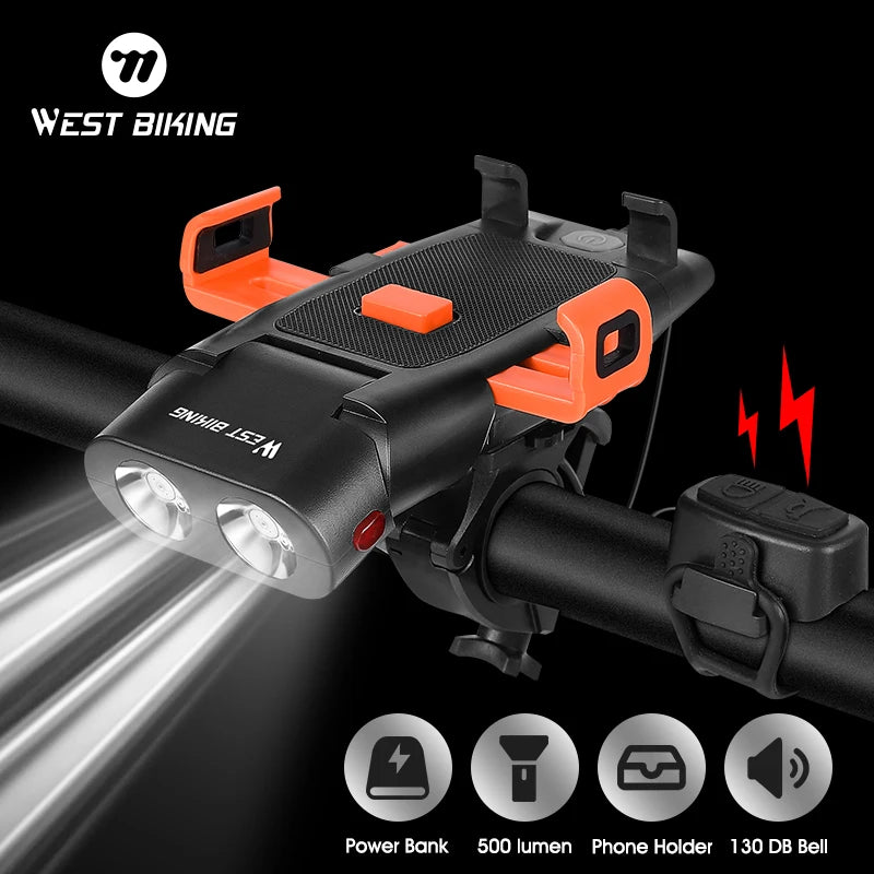 WEST BIKING Multifunctional Bicycle Front Light