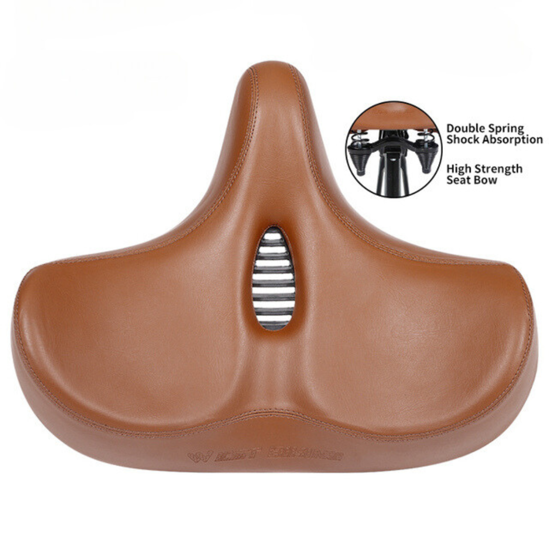 womens wide bicycle seat West BIKING Wide Bicycle Saddle Unisex Brown