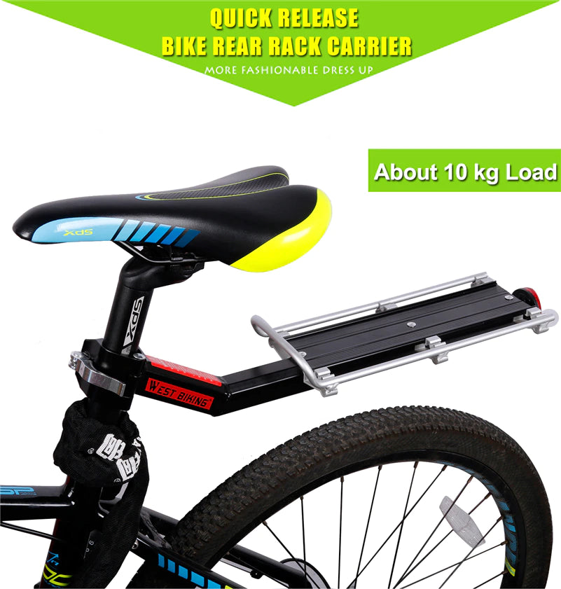 WEST BIKING™ Bike Rack - 25 lbs. Load - Rear Reflector