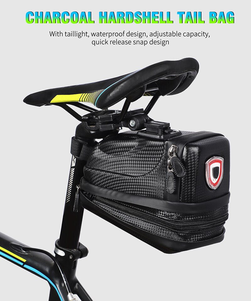 Waterproof Bike Saddle Bag With USB Rechargeable