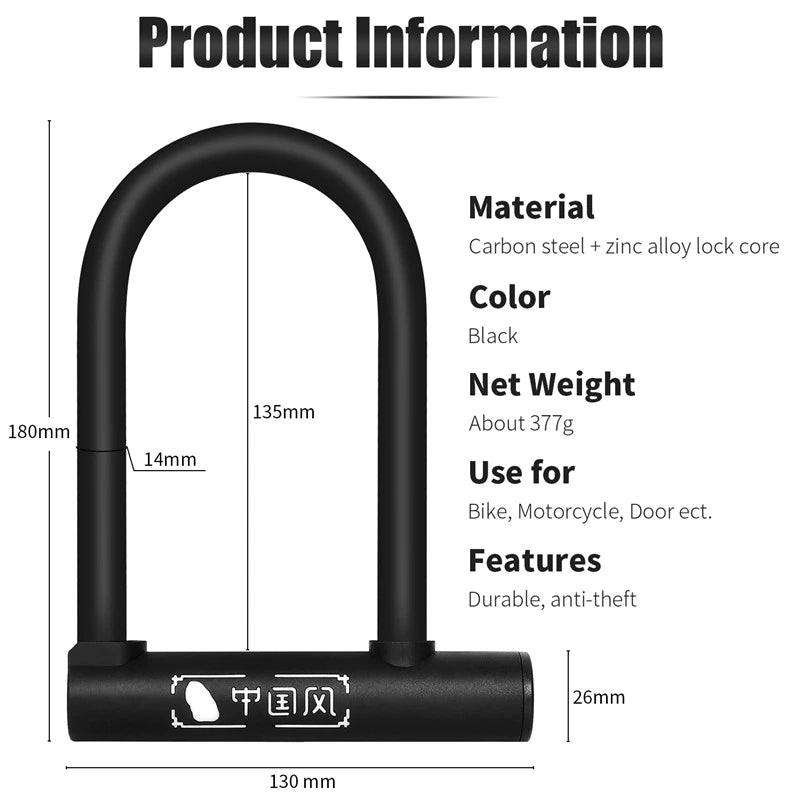 WEST BIKING™ Bicycle U Lock