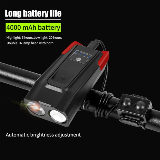 West Biking™ 4000mAh Smart Induction Bicycle Front Light Set USB Rechargeable