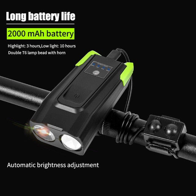 West Biking™ 4000mAh Smart Induction Bicycle Front Light Set USB Rechargeable