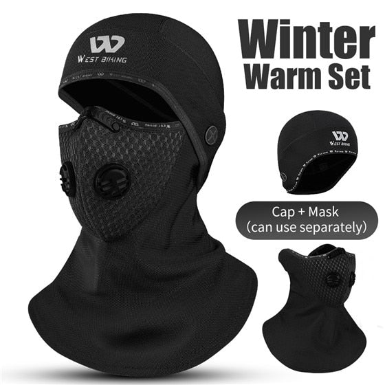 WEST BIKING™ Winter Sport Cycling Headwear With Activated Carbon Filter Face Cover