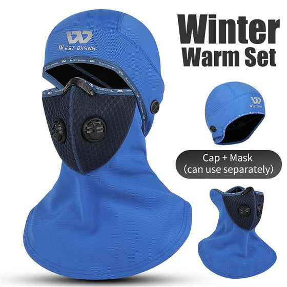 WEST BIKING™ Winter Sport Cycling Headwear With Activated Carbon Filter Face Cover