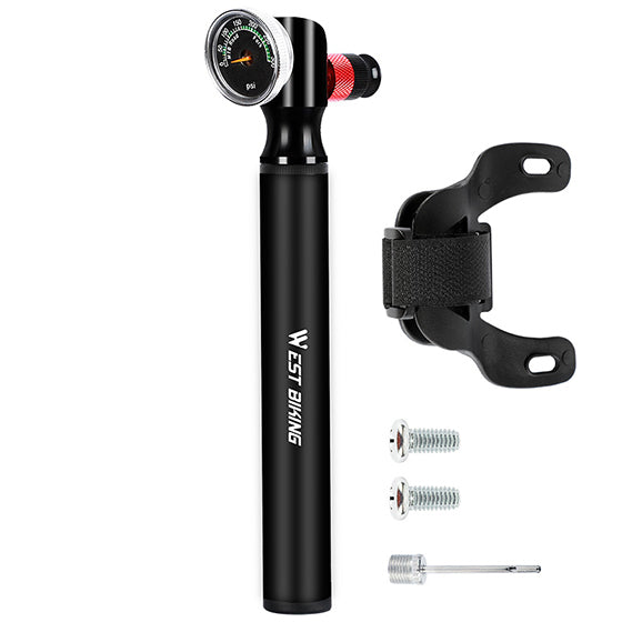 WEST BIKING Bike Pump 300PSI High-pressure Air Shock Pump