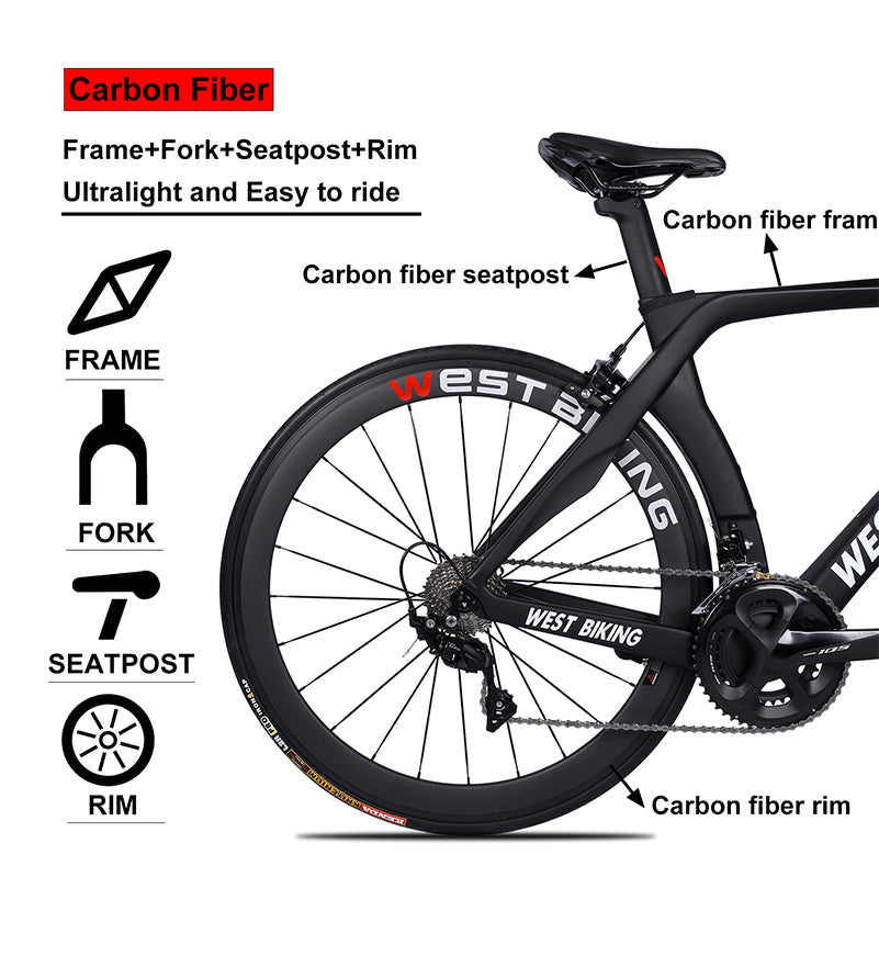 WEST BIKING  Carbon Fiber Complete Bicycle