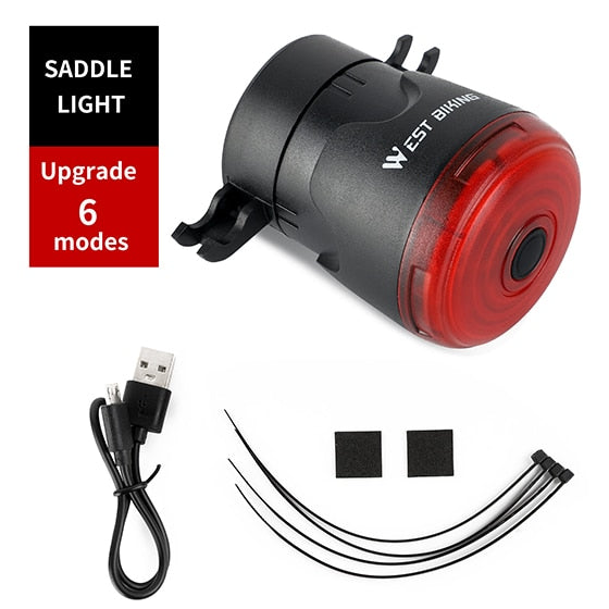 Feu Arrière Vélo Intelligent Freinage Feu Arrière Vélo LED WEST BIKING Feu Arrière Vélo Intelligent Freinage Feu Arrière Vélo LED WEST BIKING