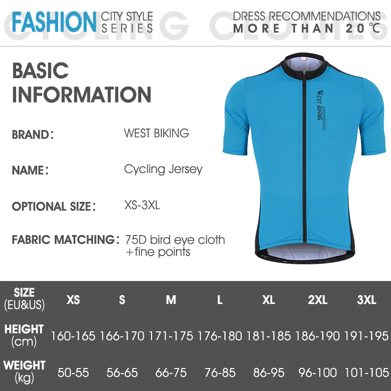 WEST BIKING Summer Cycling Jersey Breathable Racing Sport Jersey