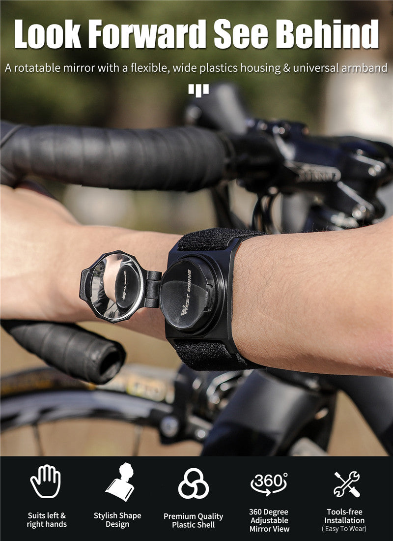 Bike Mirror Wrist Wear Armband Rear View Mirror