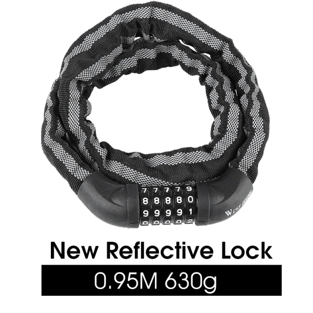 WEST BIKING Bicycle Lock MTB Road Bike Safety Anti-theft Chain Lock