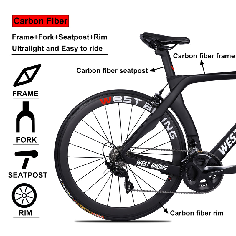 WEST BIKING  Carbon Fiber Complete Bicycle