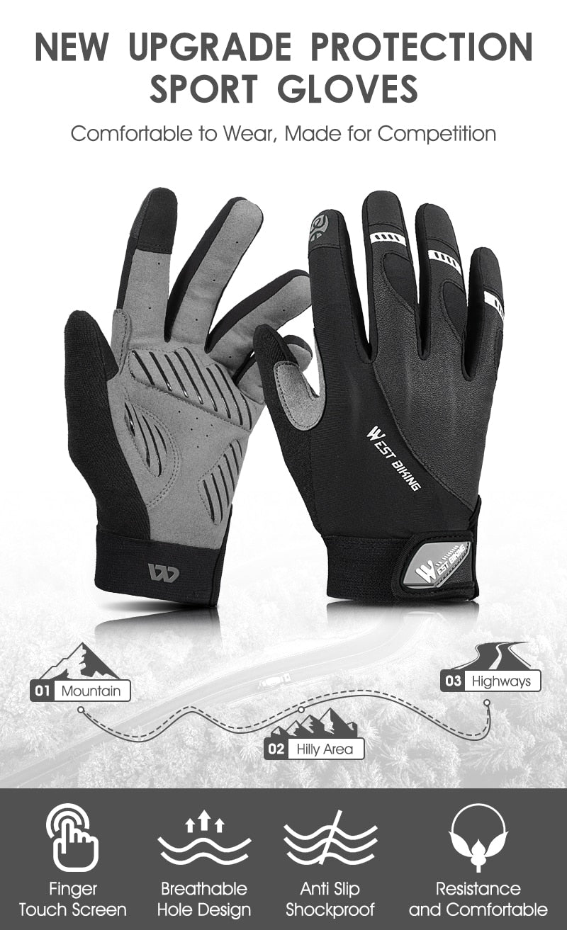 WEST BIKING Touch Screen Bike Cycling Gloves