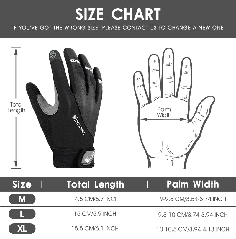 WEST BIKING Touch Screen Bike Cycling Gloves