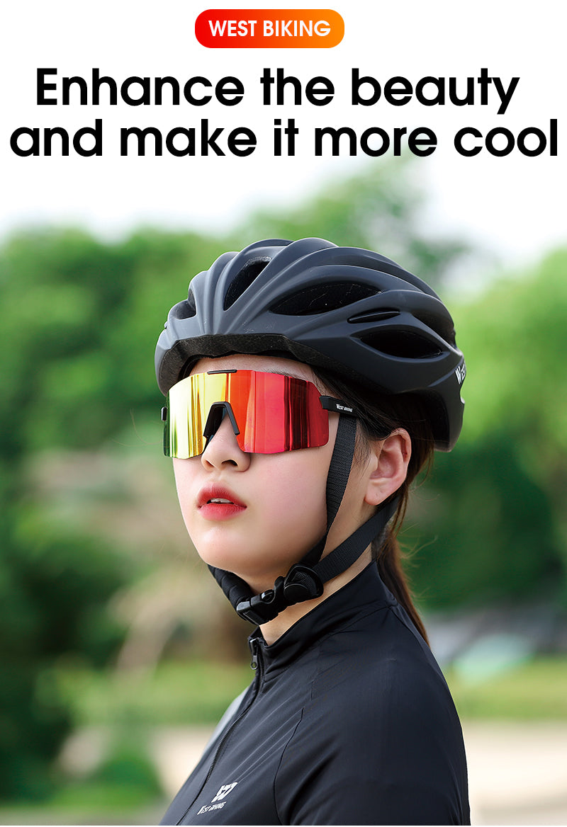 West BIKING Sport Cycling Polarized Glasses Riding Goggles Black Blue