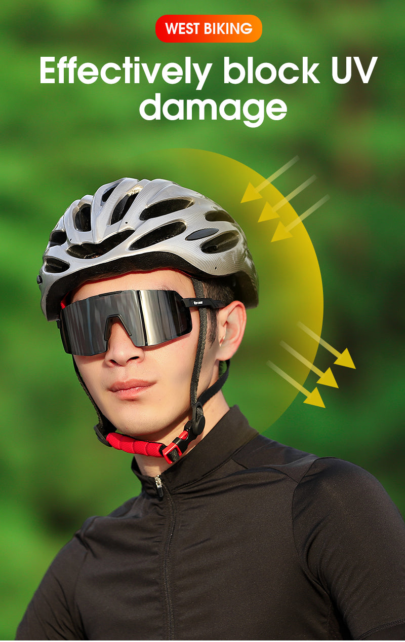 bicycle riding goggles West BIKING Sport Cycling Polarized Glasses Riding Goggles Black Silver