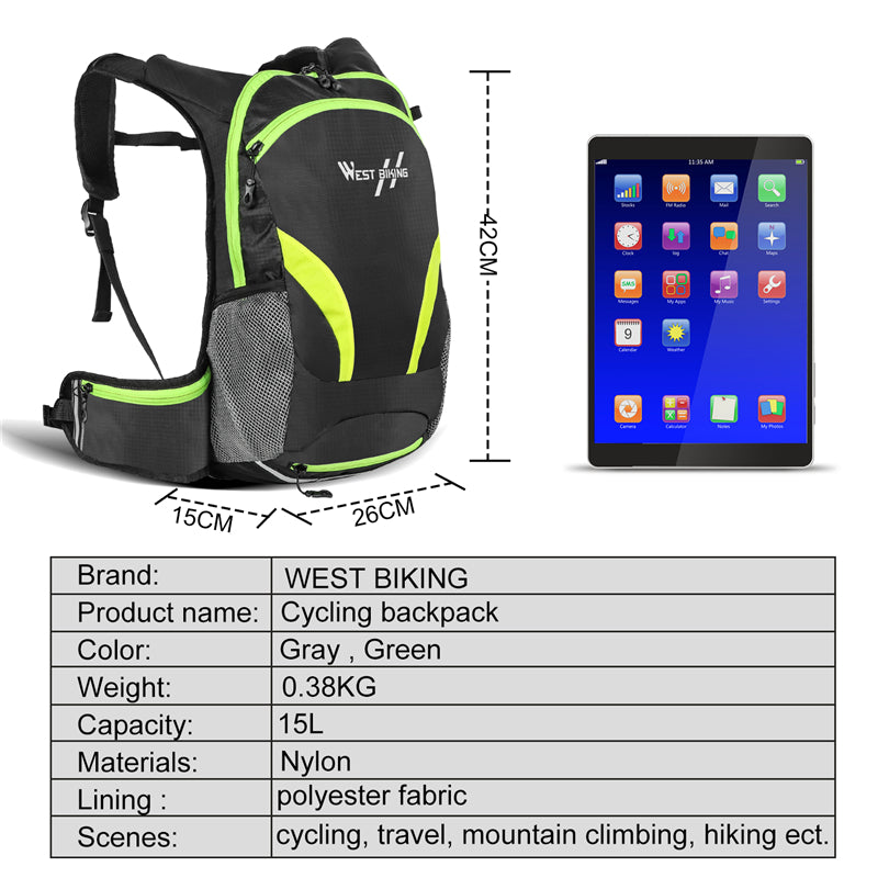 WEST BIKING 15L Bicycle Cycling Backpack Breathable