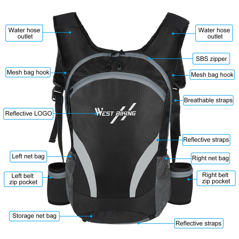 WEST BIKING 15L Bicycle Cycling Backpack Breathable