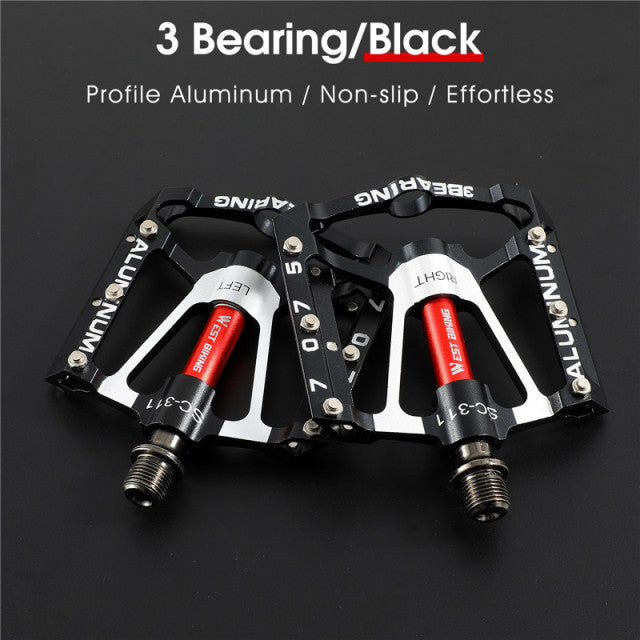 WEST BIKING 3 Bearings Bicycle Pedals Ultralight Anti-slip