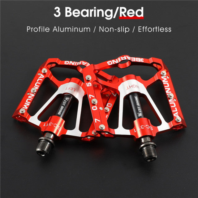 WEST BIKING 3 Bearings Bicycle Pedals Ultralight Anti-slip