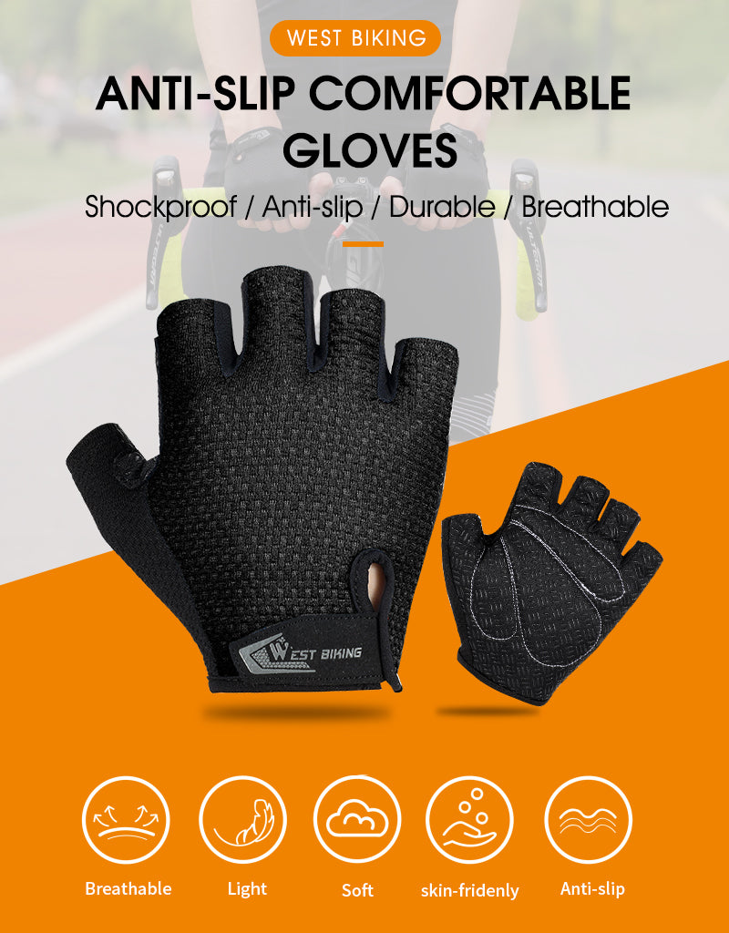 WEST BIKING Half Finger Cycling Gloves Anti Slip