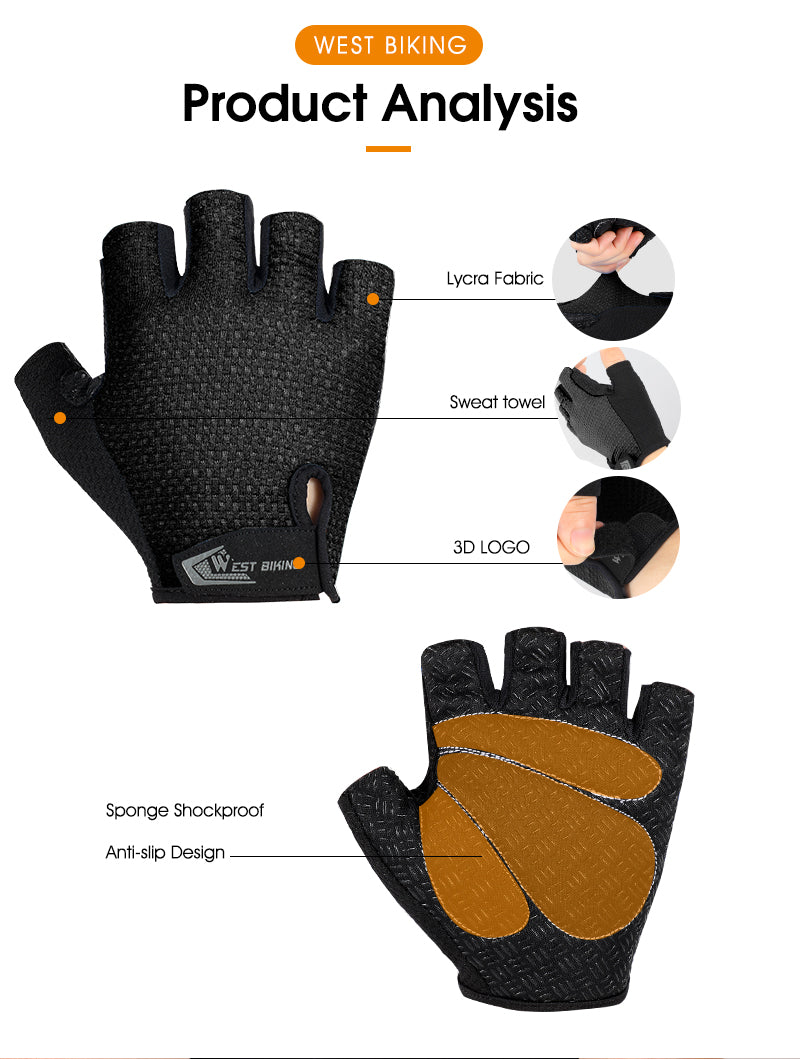 WEST BIKING Half Finger Cycling Gloves Anti Slip