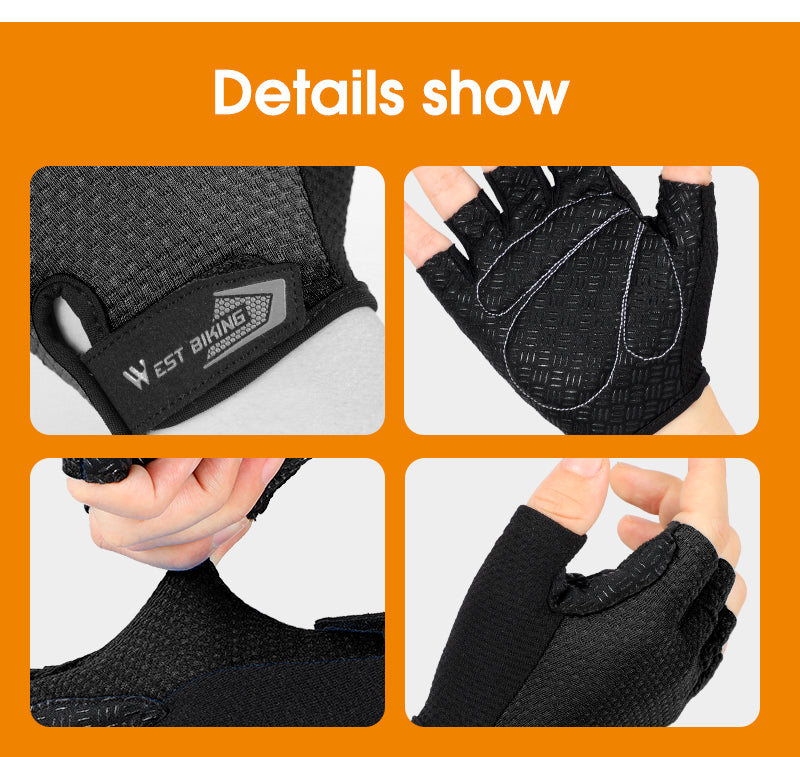 WEST BIKING Half Finger Cycling Gloves Anti Slip