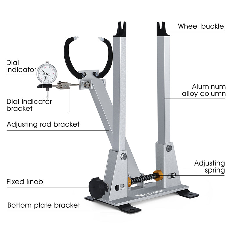 Bicycle Wheel Truing Stand With Dial Indicator