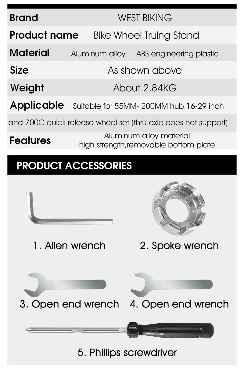 Bicycle Wheel Truing Stand With Dial Indicator