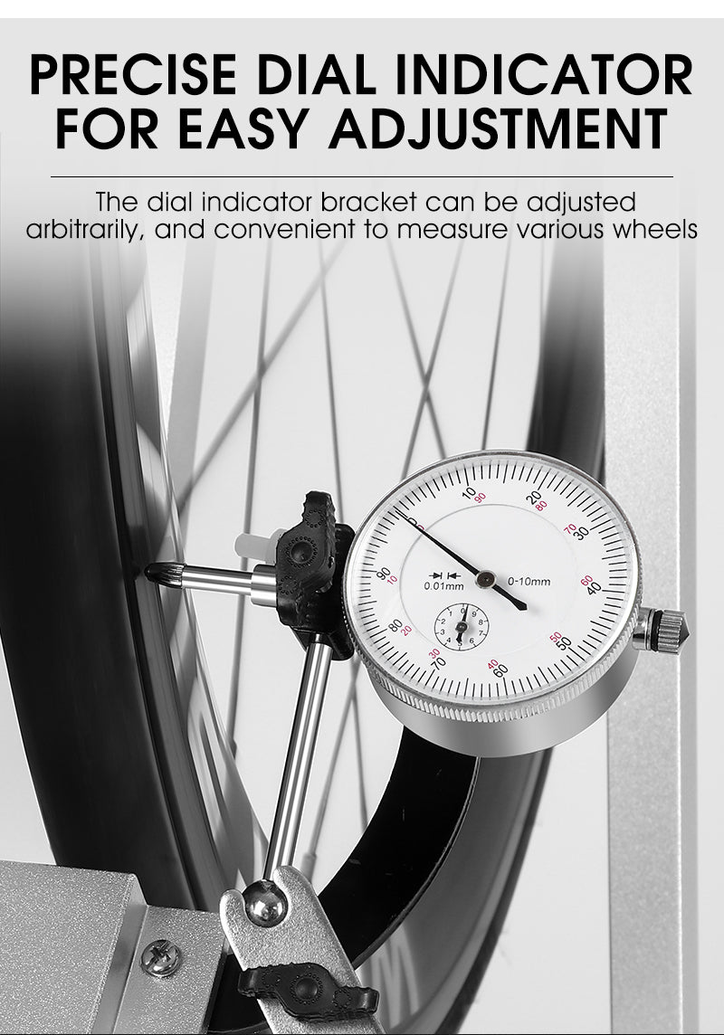 Bicycle Wheel Truing Stand With Dial Indicator
