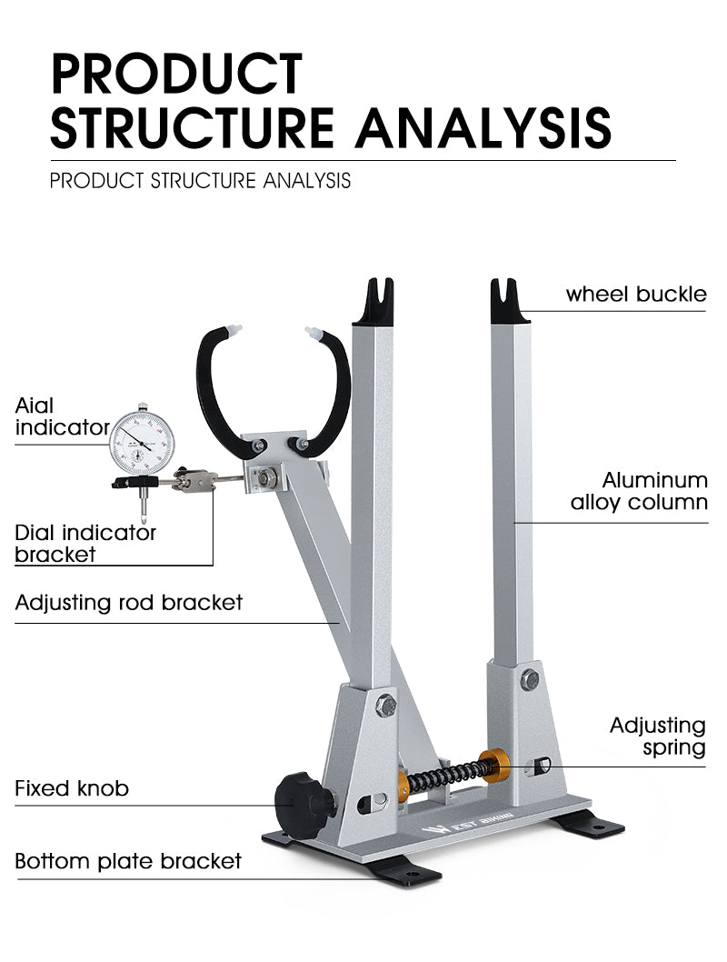 WEST BIKING Bicycle Wheel Truing Stand With Dial Indicator