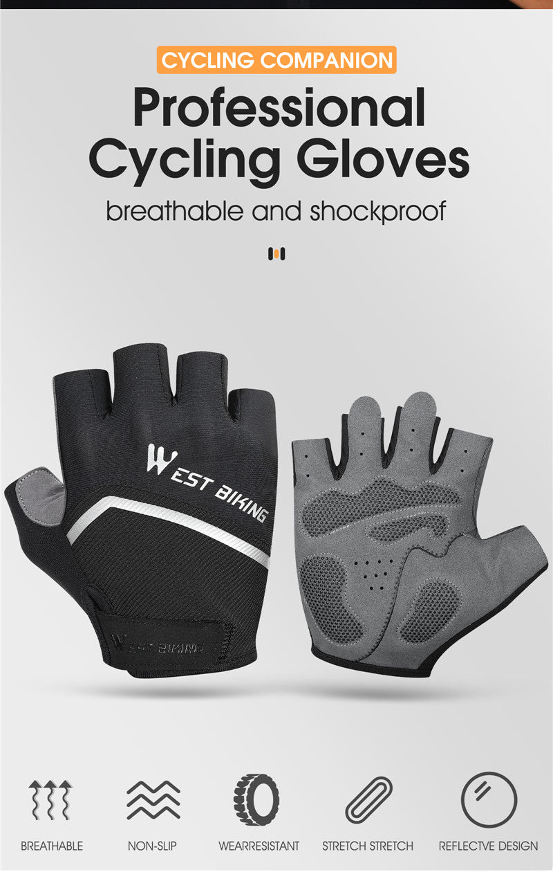 WEST BIKING Half Finger Cycling Gloves Shockproof