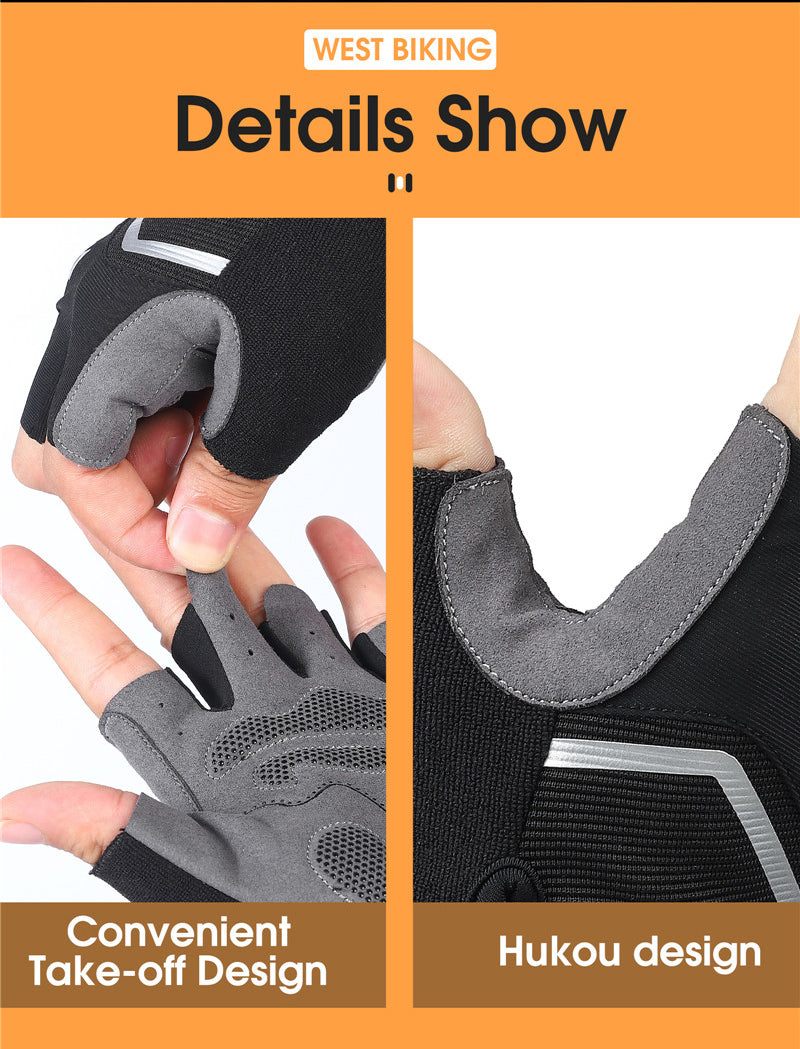 WEST BIKING Half Finger Cycling Gloves Shockproof