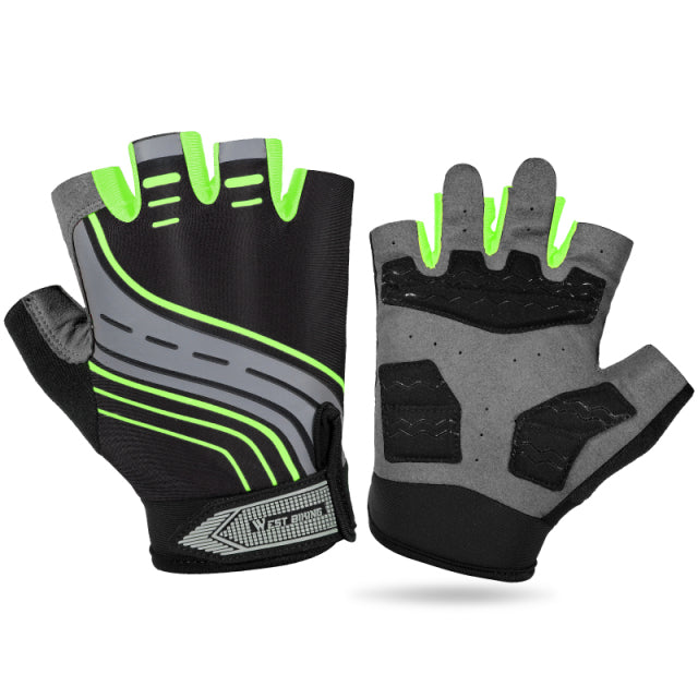 bicycle gloves half finger West BIKING Half Finger Cycling Gloves Shockproof Style E Green / XL