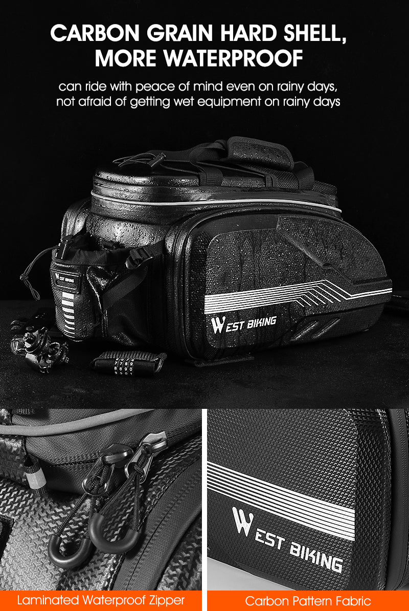 WEST BIKING Quality EVA Hard Shell Bike Bag Cycling Panniers