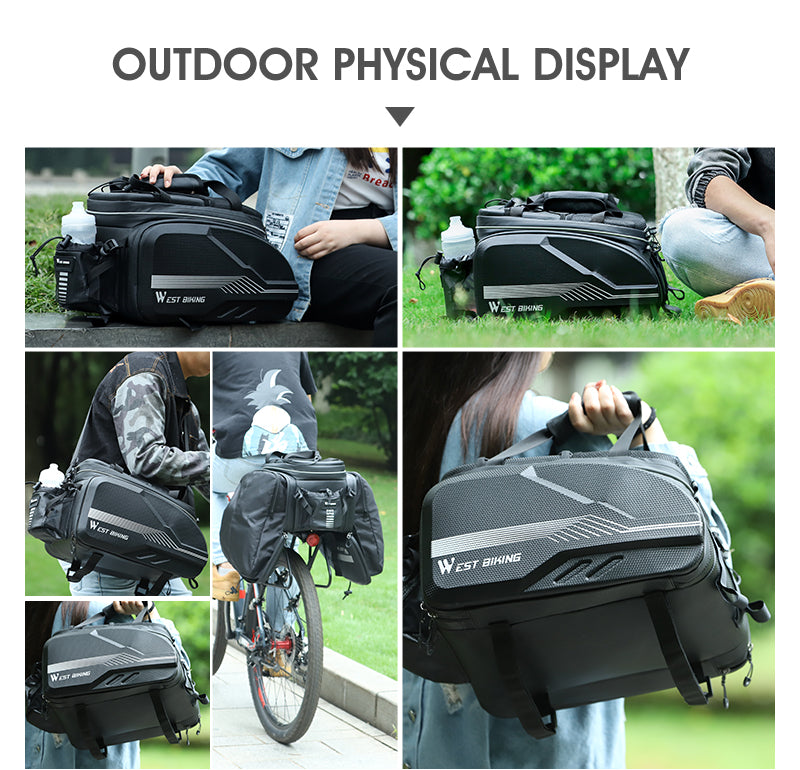 WEST BIKING Quality EVA Hard Shell Bike Bag Cycling Panniers