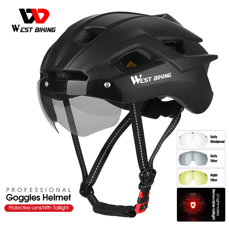 bike helmet sunglasses Lightweight Bike Helmet with Integrated Magnetic Glasses