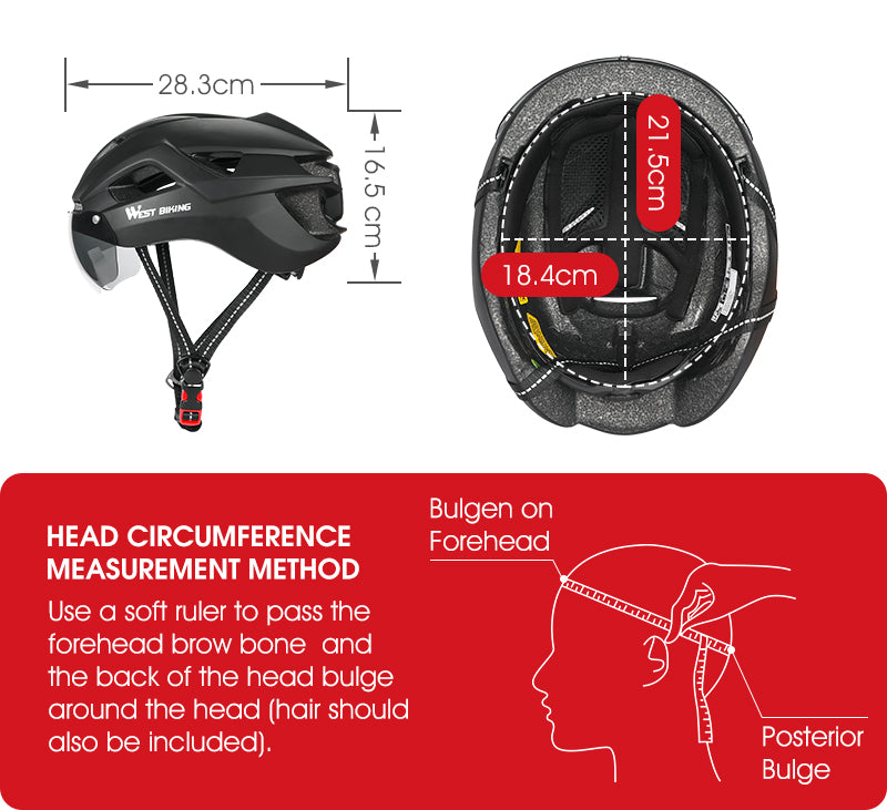 Bicycle Helmet With Taillight Goggles Sun Visor Lens