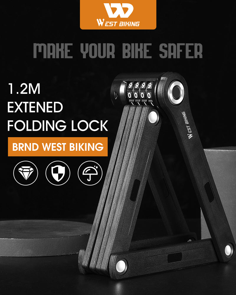WEST BIKING Foldable Bicycle Password Lock