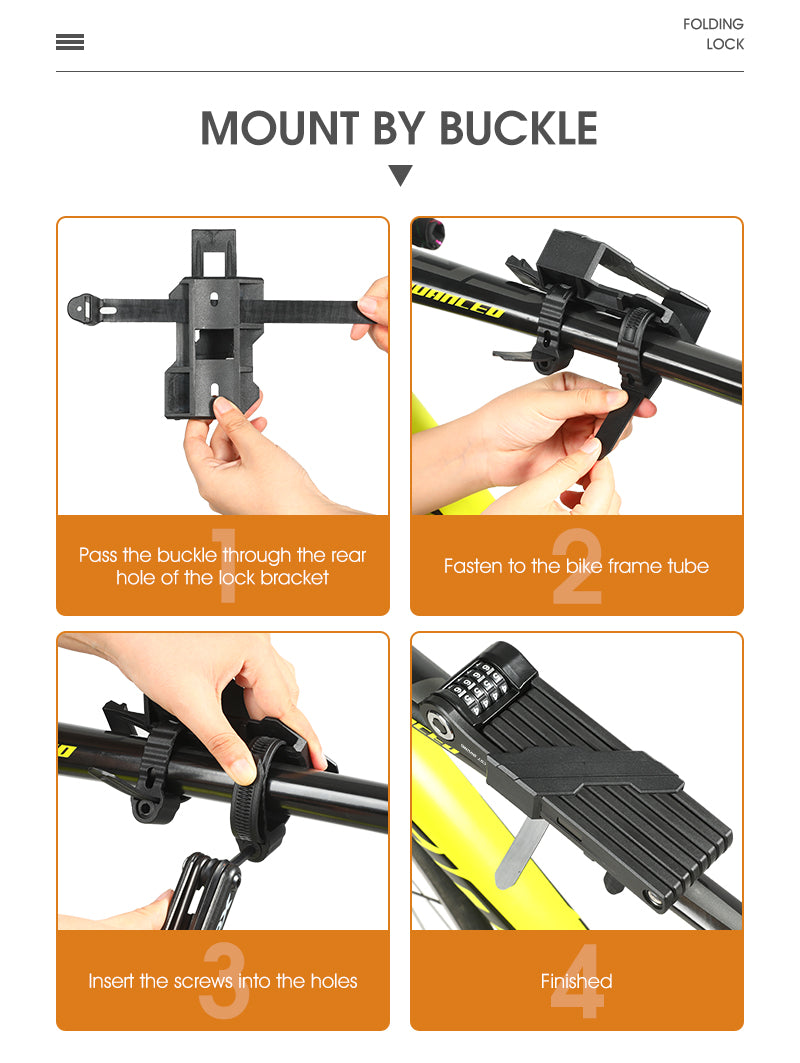 WEST BIKING Foldable Bicycle Password Lock