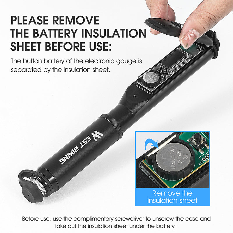 Portable Bike Pump High Pressure Digital Gauge