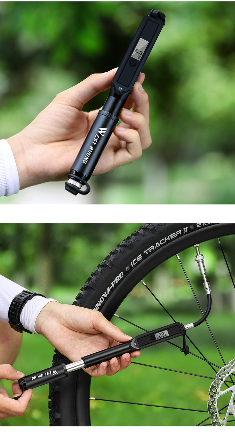 Portable Bike Pump High Pressure Digital Gauge