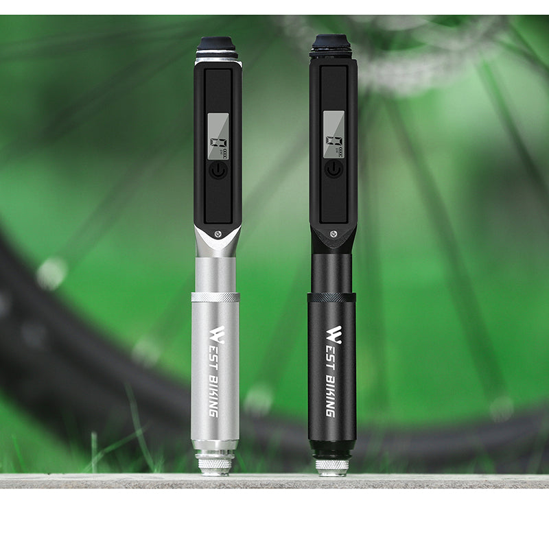 WEST BIKING Portable Bike Pump High Pressure Digital Gauge