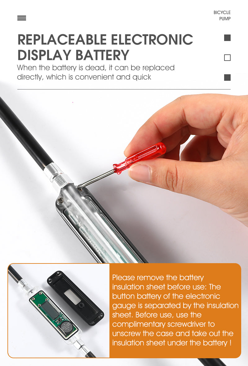 Portable Bike Pump High Pressure Digital Gauge