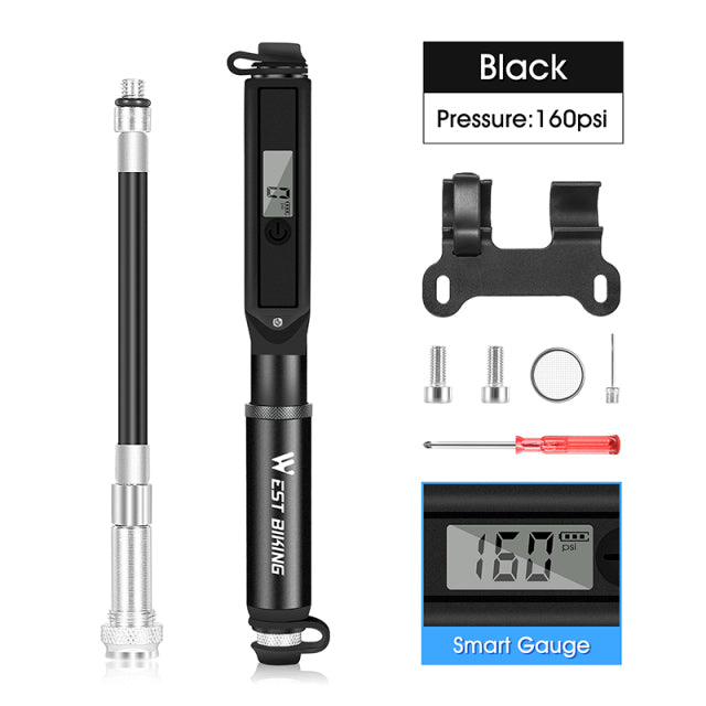 WEST BIKING-Pompe à vélo haute pression, 160PSI, assujetSchrader Presta Dunlop, gonfleur de vélo, 230PSI, pliante, outils de cyclisme 18 WEST BIKING-Pompe à vélo haute pression, 160PSI, assujetSchrader Presta Dunlop, gonfleur de vélo, 230PSI, pliante, outils de cyclisme 18