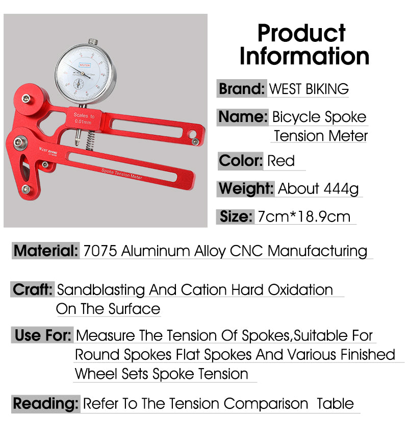 Bicycle Spoke Tension Tester Precision Spokes Checker