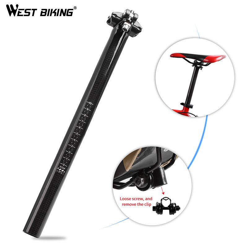 WEST BIKING 245G 3K Gloss Road Bike Full Carbon Seatpost