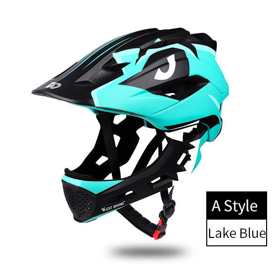 West BIKING Children Bike Bicycle Helmet Full Covered A Style Blue