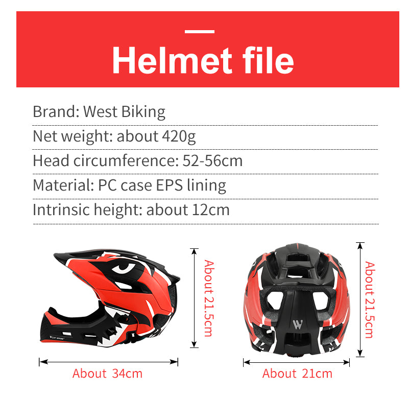 WEST BIKING Children Bike Bicycle Helmet Full Covered